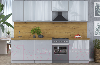 Кухонный гарнитур Интерлиния Мила Пластик 3.0 А