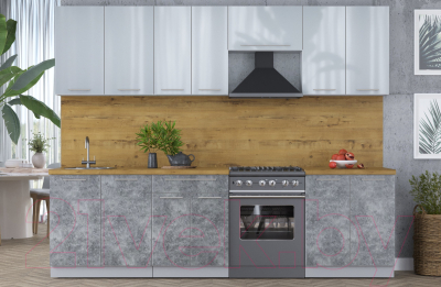 Кухонный гарнитур Интерлиния Мила Пластик 3.0 А