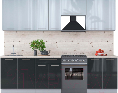 Кухонный гарнитур Интерлиния Мила Пластик 3.0 А - фото