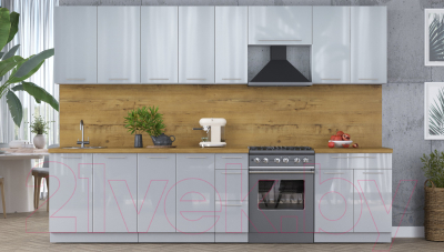 Кухонный гарнитур Интерлиния Мила Пластик 3.1 А