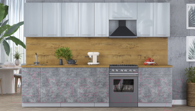 Кухонный гарнитур Интерлиния Мила Пластик 3.1 А