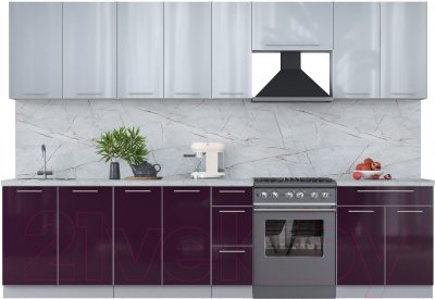 Кухонный гарнитур Интерлиния Мила Пластик 3.1 А - фото