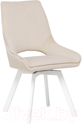 Стул Импэкс Leset Галвес поворотный механизм (белый/велюр бежевый) - фото