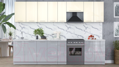 Кухонный гарнитур Интерлиния Мила Пластик 3.2 А