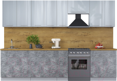 Кухонный гарнитур Интерлиния Мила Пластик 3.2 А - фото