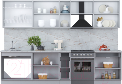 Кухонный гарнитур Интерлиния Мила Пластик 3.2 А