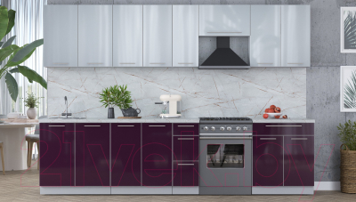 Кухонный гарнитур Интерлиния Мила Пластик 3.2 А