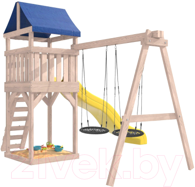 Игровой комплекс National Tree Company С качелями гнездо IgroWoods / ДКНП-6 (не окрашен)