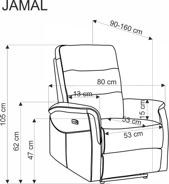 Кресло-реклайнер Halmar Jamal