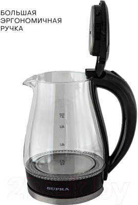 Электрочайник Supra KES-1855G (черный/прозрачный)