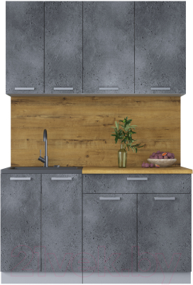 Кухонный гарнитур Интерлиния Мила Лайт 1.4-60 - фото