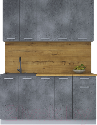 Кухонный гарнитур Интерлиния Мила Лайт 1.6-60 - фото