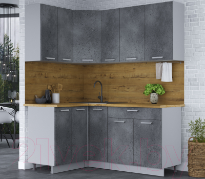 Кухонный гарнитур Интерлиния Мила Лайт 1.2x1.7