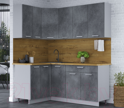 Кухонный гарнитур Интерлиния Мила Лайт 1.2x1.8