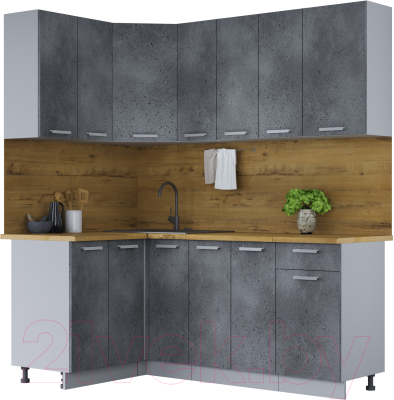 Кухонный гарнитур Интерлиния Мила Лайт 1.2x1.9 - фото