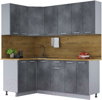 Кухонный гарнитур Интерлиния Мила Лайт 1.2x2.0 - фото