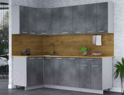 Кухонный гарнитур Интерлиния Мила Лайт 1.2x2.3