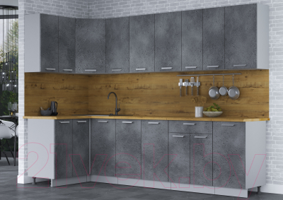 Кухонный гарнитур Интерлиния Мила Лайт 1.2x2.8