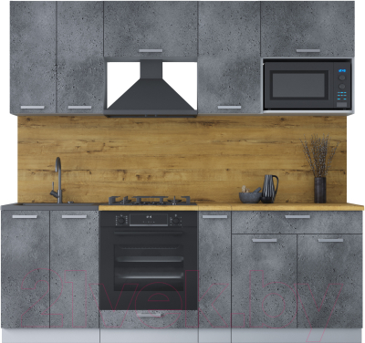 Кухонный гарнитур Интерлиния Мила Лайт 2.2 ВТ - фото