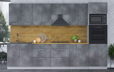 Кухонный гарнитур Интерлиния Мила Лайт 3.2 ВТ