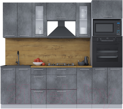 Кухонный гарнитур Интерлиния Мила 2.4 ВТ - фото