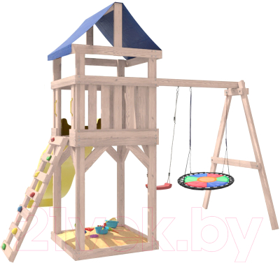 Игровой комплекс National Tree Company С качелями лодочка IgroWoods / ДКНП-8 (не окрашен)