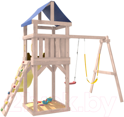 Игровой комплекс National Tree Company С гибкими качелями IgroWoods / ДКНП-11 (не окрашен)