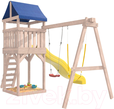 Игровой комплекс National Tree Company С гибкими качелями IgroWoods / ДКНП-11 (не окрашен)