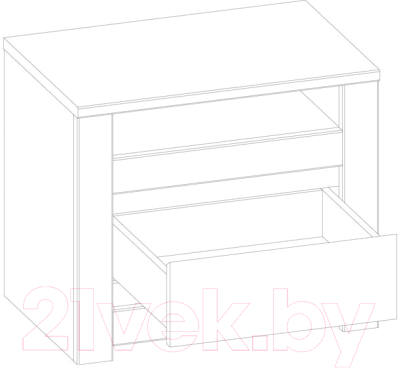 Прикроватная тумба Black Red White Kada S404-KOM1S