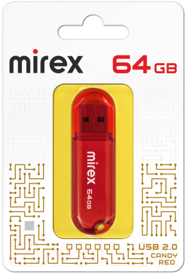 USB flash накопитель Mirex Candy Red 64GB / 13600-FMUCAR64