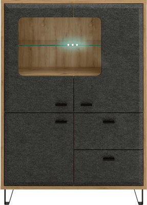 Тумба Black Red White Grace KOM2W1D2S с подсветкой - фото