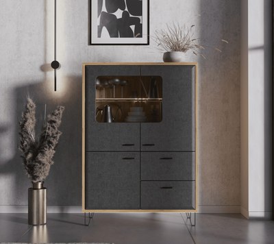 Тумба Black Red White Grace KOM2W1D2S с подсветкой