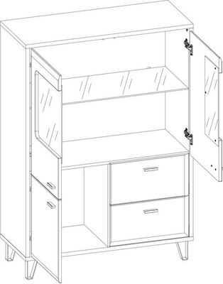 Тумба Black Red White Grace KOM2W1D2S с подсветкой