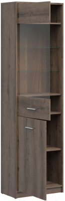 Шкаф с витриной Black Red White Непо REG1D1W