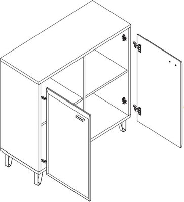 Тумба Black Red White Grace KOM2D