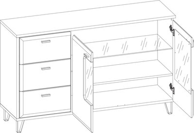 Тумба Black Red White Grace KOM2W3S