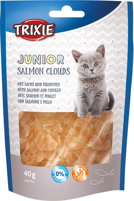 Лакомство для кошек Trixie Junior для котят лососевые облака без глютена и сахара - фото
