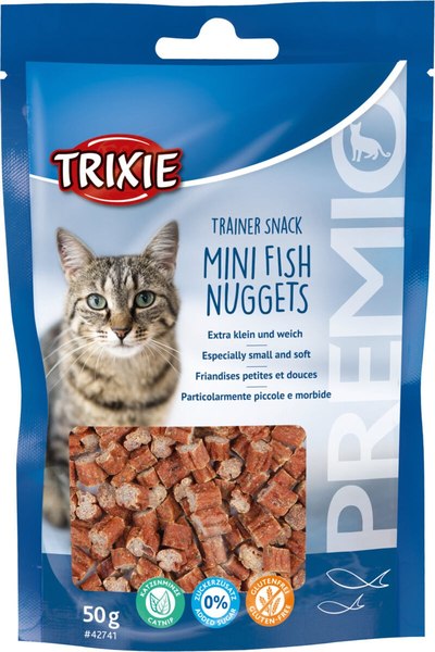 Лакомство для кошек Trixie Premio Trainer мини-наггетсы из рыбы с курицей и кошачьей мятой - фото