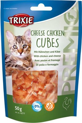 Лакомство для кошек Trixie Premio куриные кубики с сыром - фото
