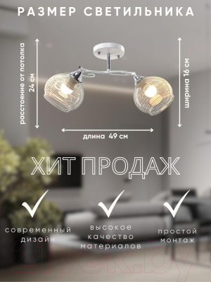 Потолочный светильник Aitin-Pro НПБ 02-2x60-101 / 6072/2