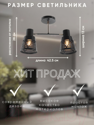 Потолочный светильник Aitin-Pro НПБ 02-2x60-101 / 6074/2