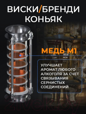 Дистиллятор бытовой Domspirt 2 Царга, 12 нержавеющих тарелок