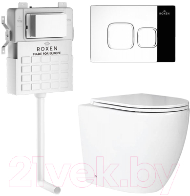 Унитаз приставной с инсталляцией Roxen Attach 966940 - фото