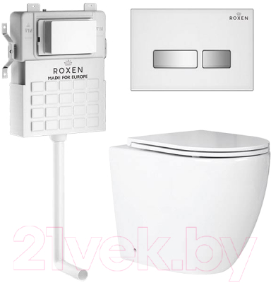Унитаз приставной с инсталляцией Roxen Attach 967095 - фото