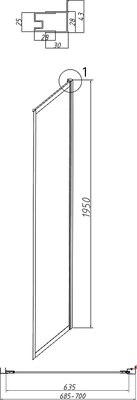 Душевая стенка Grossman Style 70x195 / 200.K33.05.70.21.10