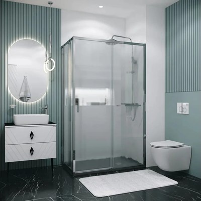 Душевая стенка Grossman Style 80x195 / 200.K33.05.80.10.02 (хром, стекло шиншилла)