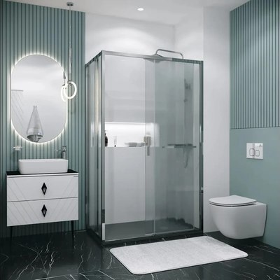 Душевая стенка Grossman Style 80x195 / 200.K33.05.80.10.02 (хром, стекло шиншилла)