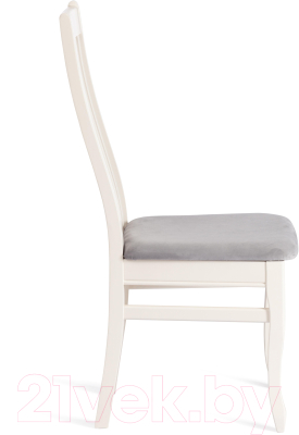 Стул Tetchair Dolce 40x46x100 (бук/Ivory White/велюр/Tenerife Ultimate Grey)