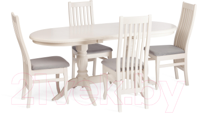 Стул Tetchair Dolce 40x46x100 (бук/Ivory White/велюр/Tenerife Ultimate Grey)