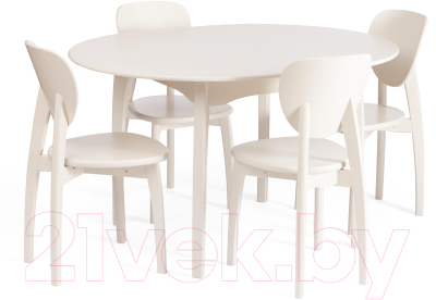 Обеденный стол Tetchair Diamante 100x100+30x75 круглый